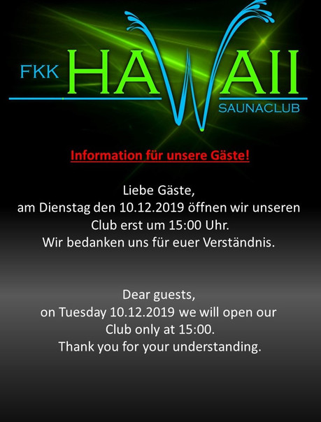 Information im Sauna / FKK Club FKK Hawaii Ingolstadt (D) in Ingolstadt
