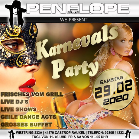 Karnevalsparty Penelope de Luxe im Sauna / FKK Club Penelope de Luxe Castrop-Rauxel (D) in Castrop-Rauxel