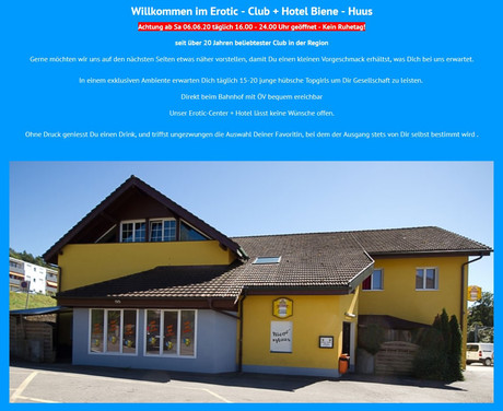 Wiedereröffnung  im Sauna / FKK Club Biene Huus Schinznach-Bad/Brugg (CH) in Schinznach-Bad