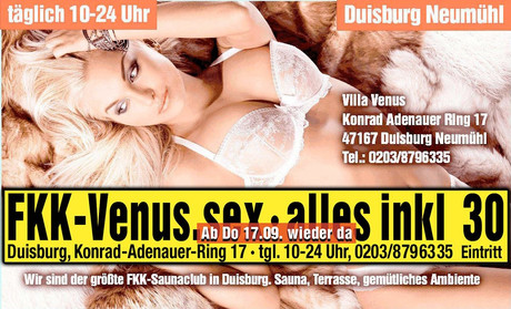 Wiedereröffnung  im Sauna / FKK Club FKK Villa Venus Duisburg [RTC] (D) in Duisburg