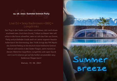 Summer Breeze Party im Sauna / FKK Club FKK Mystic Wals/Salzburg (A) in Wals