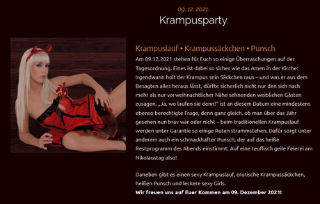 Krampus Party FKK Mystic im Sauna / FKK Club FKK Mystic Wals/Salzburg (A) in Wals