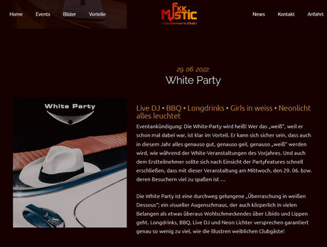 White Party im Sauna / FKK Club FKK Mystic Wals/Salzburg (A) in Wals