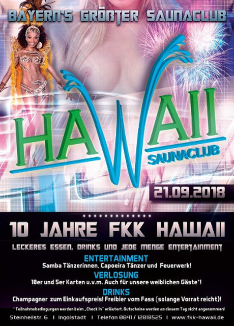 10 Jahre FKK Hawaii im Sauna / FKK Club FKK Hawaii Ingolstadt (D) in Ingolstadt