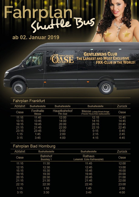 FKK Oase Shuttle Bus (daily) im Sauna / FKK Club FKK Oase Friedrichsdorf/Frankfurt (D) in Friedrichsdorf