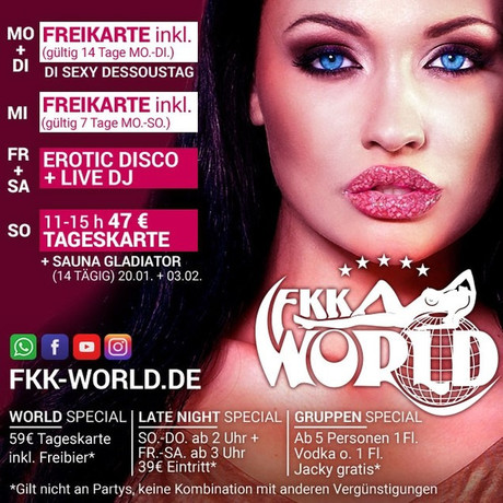 Erotic Disco & Live DJ im Sauna / FKK Club FKK World Pohlheim/Gießen (D) in  Pohlheim-Garbenteich