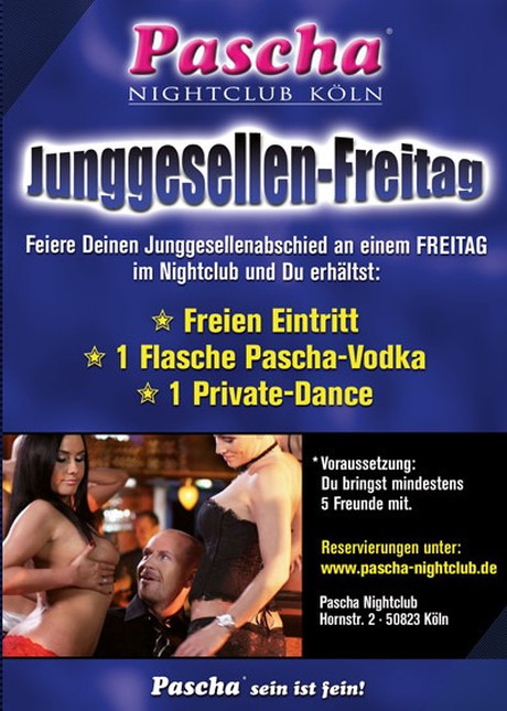 Bachelor Party im Sauna / FKK Club Pascha Nightclub Köln (D) in Köln