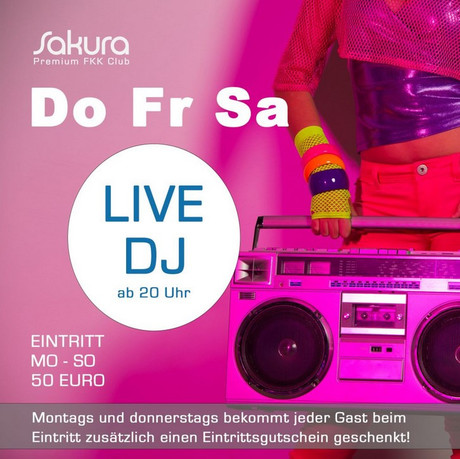 Live DJ im Sauna / FKK Club FKK Sakura Böblingen/Stuttgart (D) in Böblingen