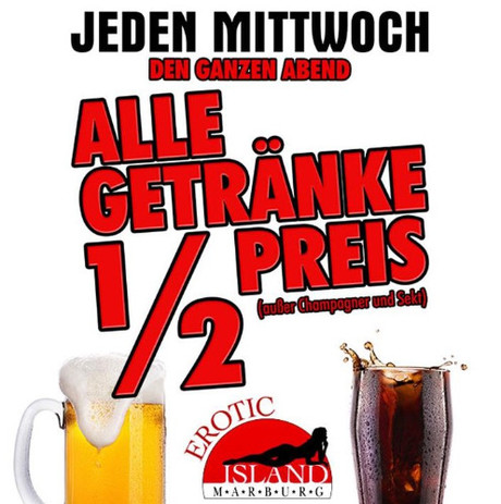 Drinks Special im Sauna / FKK Club Erotic Island Marburg (D) in Marburg