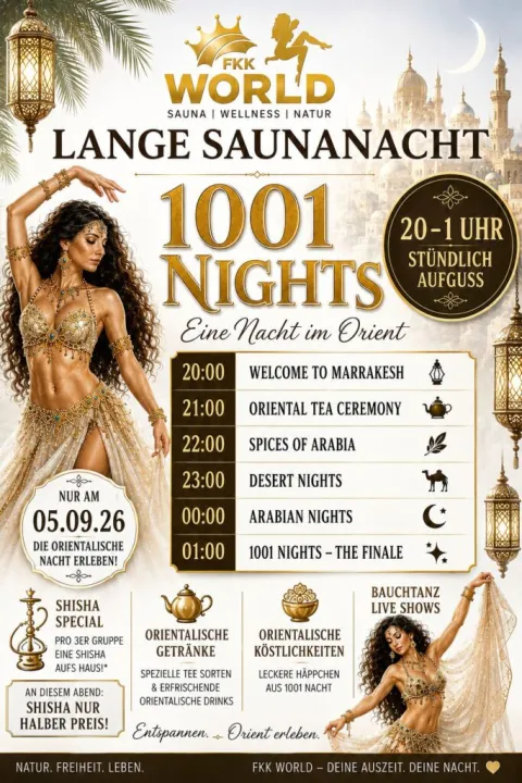 Lange Saunanacht 1001 Nights – Eine Nacht im Orient